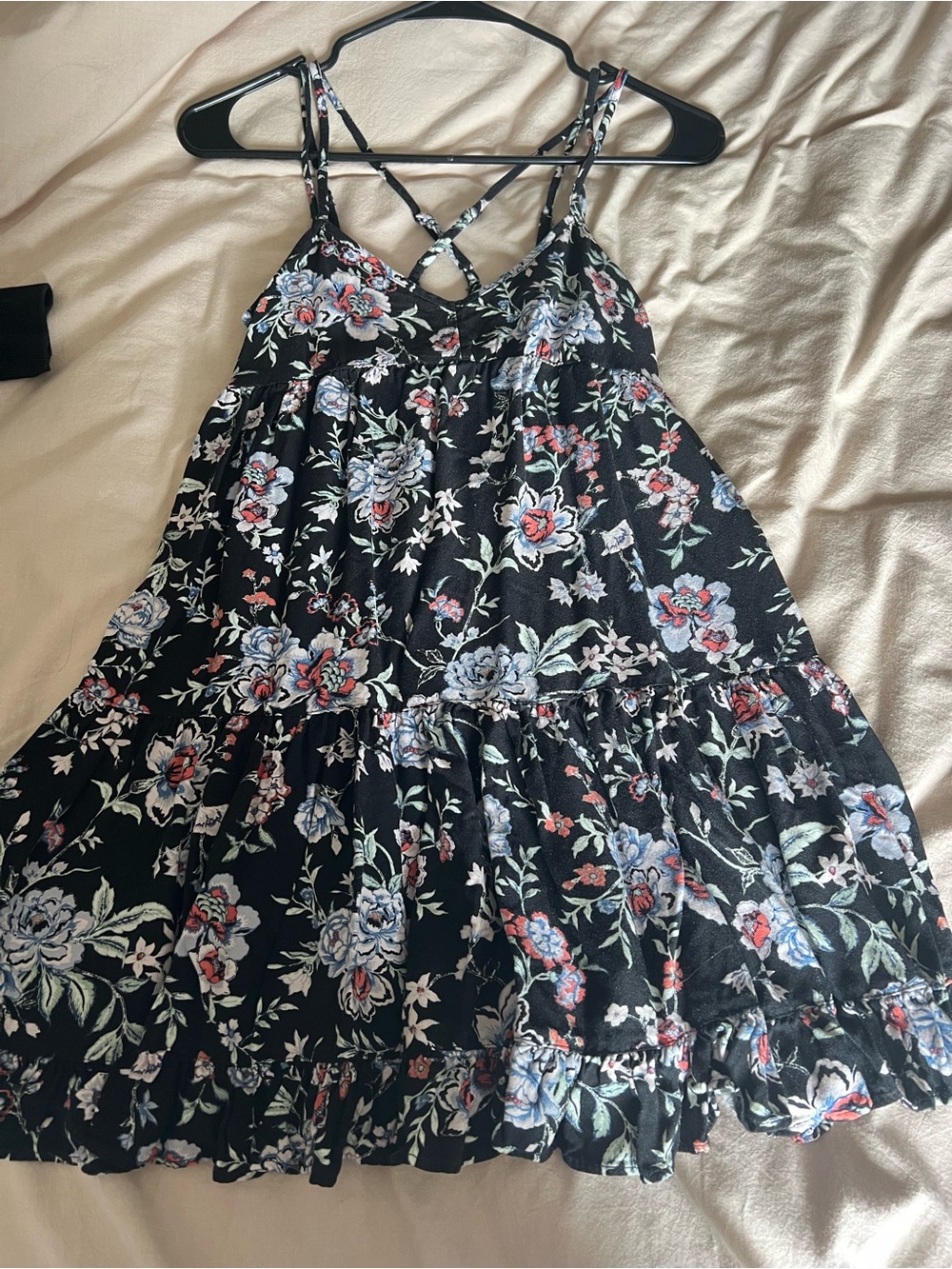 American Eagle Black Floral Sundress